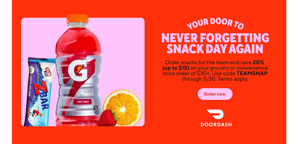 Door Dash - Promo code TEAMSNAP