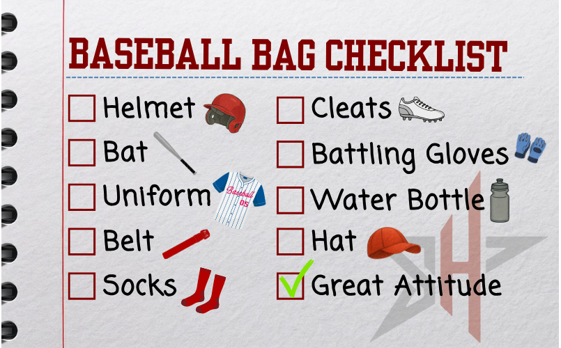 Baseball bag check list